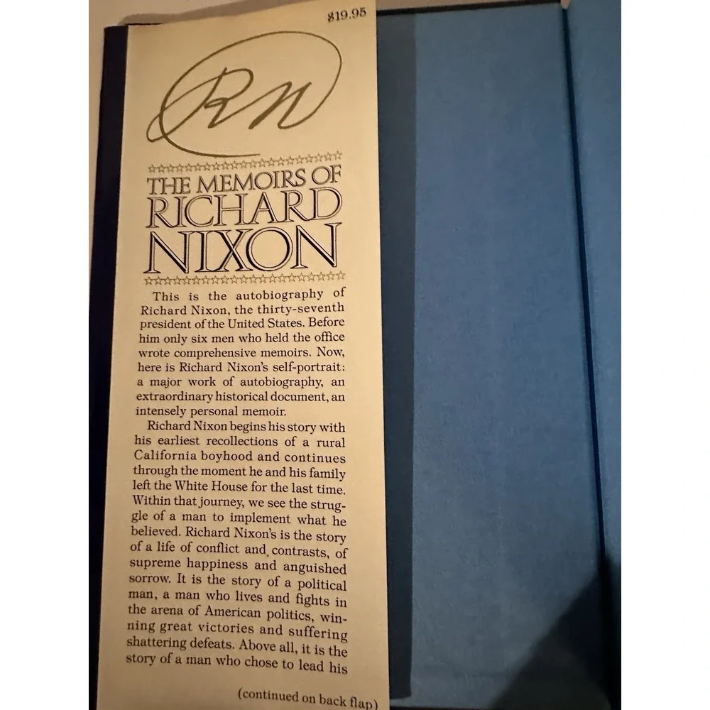 The Memoirs of Richard Nixon by Richard Nixon, 1978 1st Printing HC/DJ